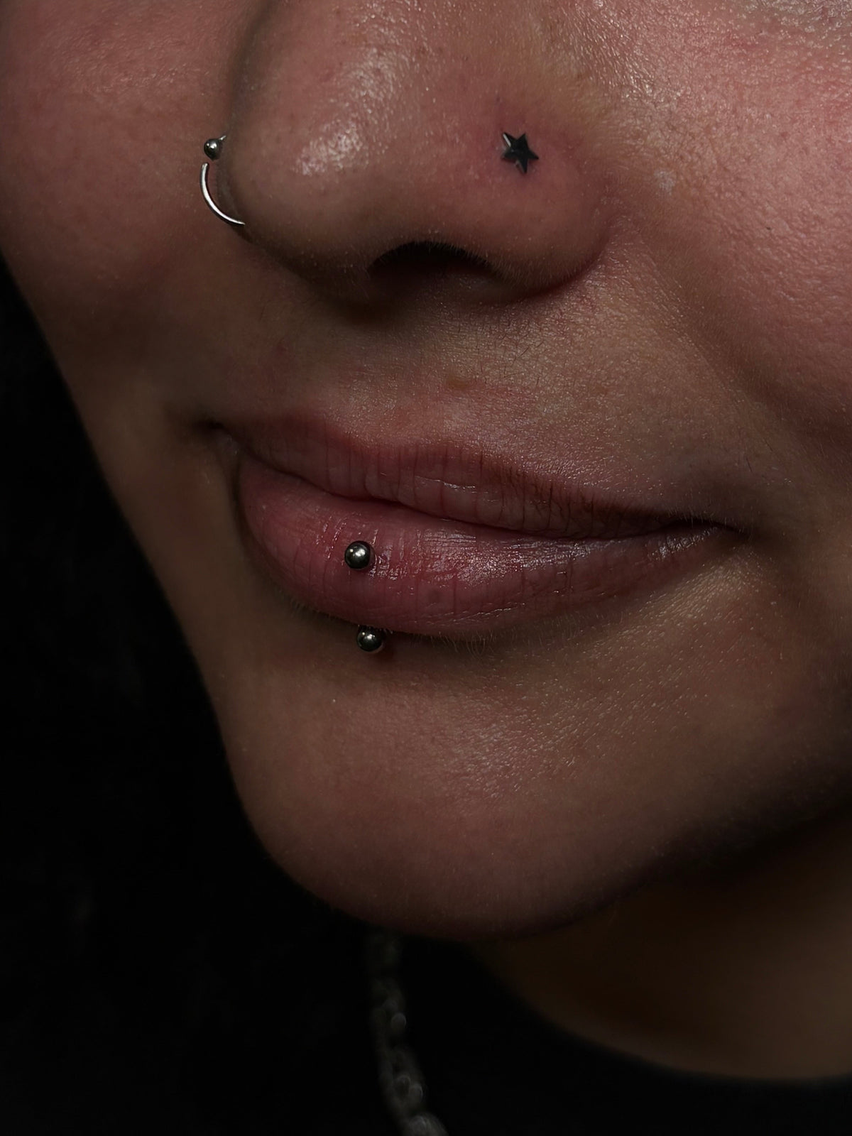 Vertical Labret piercing